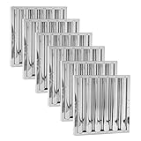 HOODMART 20x20 Hood Filter Set of 6, Stainless Steel Baffle Filter Replacement for Restaurants and Commercial Kitchen Range