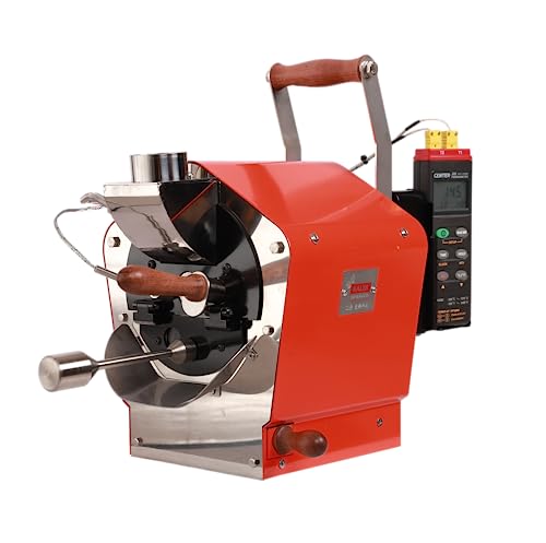 KALDI Wide400 Home Coffee Gas Roaster - 400g Capacity with Accessories. Gas burner required, Thermometer is optional. (Digital Dual Data Logger Themometer)