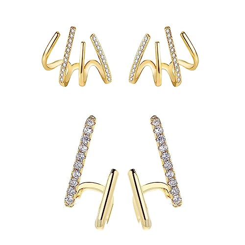 Shining Diva Fashion 2 Pairs Combo Latest Stylish Ear Cuff Earrings for Women and Girls (cmb302_14979_14980)