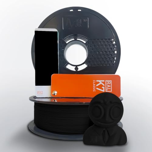 NFIL3D Premium High Strength PLA+ Raven Black 3D Printer Filament | Dimensional Accuracy +/- 0.015mm |1.75mm | Easy to Print, No Clogging, Smooth Finish, Tangle-Free |Compatible with All 3D Printers