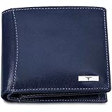 URBAN FOREST Oliver Leather Wallet for Men, Aniline Blue, Contemporary