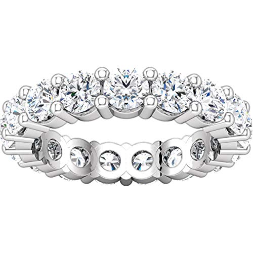 Houston Diamond District 7 Carat Round Diamond Ladies Eternity Wedding Anniversary Stackable Ring Band Value Collection Platinum Size: 8.5
