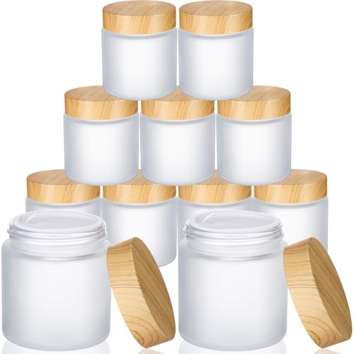 Geiserailie Glass Cosmetic Containers Empty Sample Jars with Leak Proof Lids Makeup Sample Containers for Lotion Cream Cosmetic
