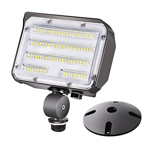 SZGMJIA 60W LED Flood Light with Knuckle, Dusk-to-Dawn Photocell, CREE LED 5000K 7800lm(300W Equivalent),Waterproof Security Light
