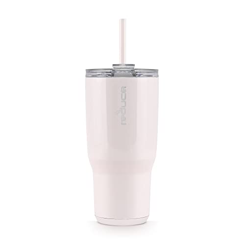 REDUCE Cold-1 Tumbler with Lid and Straw - Dual-Wall Vacuum Insulated Stainless Steel Tumbler - Keeps Drinks Cold for Hours - Inner Ounce Markings to Track Hydration