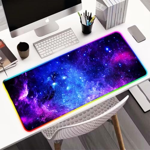 TEKXDD RGB Gaming Mouse Pad, XXL Extended 12 LED Modes Mouse Mat (800mm*300mm) Non-Slip Rubber Base, Desk Mat Mousepad for Computers, PC, Laptop and Office