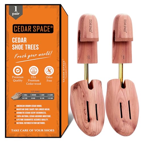 Cedar Space Wooden Shoe Stretcher Tree, 6.5-14 Sizes Cedar Wood Shoe Trees,2/4PC Shoe Stretcher for Men, Sneakers,Boots