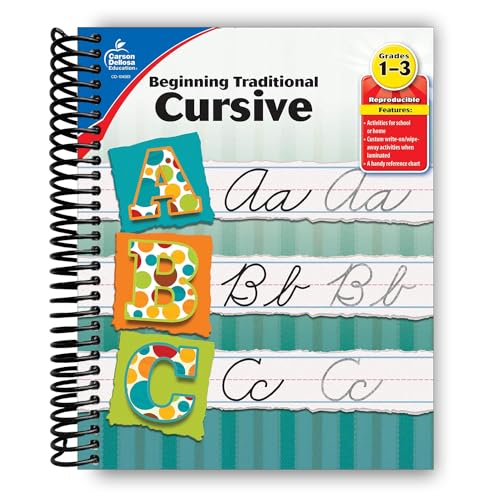 Carson Dellosa Beginning Traditional Cursive Handwriting Workbook for Kids, Handwriting Practice for Cursive Alphabet and Numbers (Learning Spot)