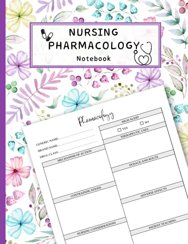 Nursing Pharmacology Notebook: Blank Medication Templates and Note Guide for Nursing Students to Organize and Document Drug Information
