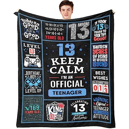 Dfaqehk 13 Year Old Boy Birthday Gifts Throw Blanket 60 x 50 Inch