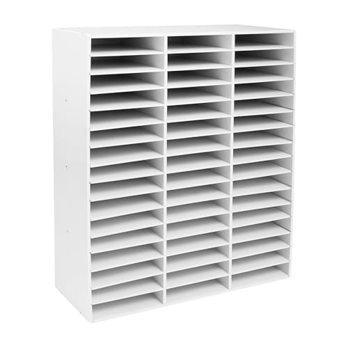 MhdunueSK Literature Organizer,Desktop File Sorter Mail Center,Paper Storage Cabinet with 27 Slots Compartments,Suitable for Home School Office