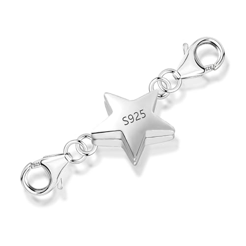 14K Gold Magnetic Necklace Clasps and Closures 925 Sterling Silver Double Lobster Clasp Magnetic Jewelry Clasps for Necklaces