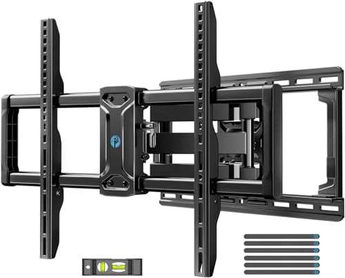 Pipishell Full Motion TV Wall Mount for 42-85 inch Flat Screen LED TV up to 132lbs Swivel Dual Articulating Arms Mount, Tool-Free Tilt Bracket Max VESA 600x400mm, Fits 8” 12” 16" Wood Studs