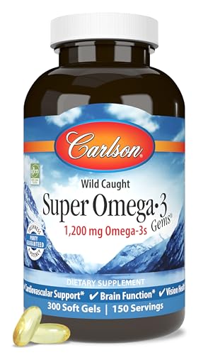 Carlson Super Omega-3 Gems, 1200 mg Omega-3 Fatty Acids with EPA and DHA