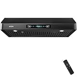 IKTCH 30 Inch Under Cabinet Range Hood 900 CFM, Black Kitchen Vent Hood with 4 Speed Gesture Sensing & Touch Control Panel
