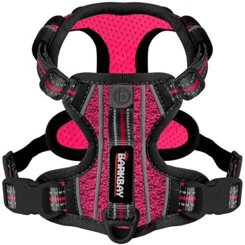 BARKBAY No Pull Dog Harness Front Clip Heavy Duty Reflective Easy Control Handle for Large Dog Walking with ID tag Pocket