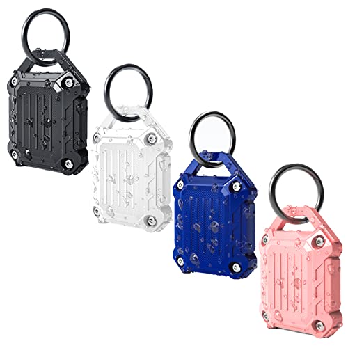 Dovick- Waterproof Airtag Keychain Holder Case,Screw Full Cover Compatible with Apple Air Tag Tracker Key Ring