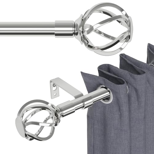 5/8 diameter Curtain rods for windows with cage finials