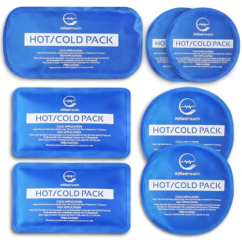 Reusable Hot and Cold Ice Packs for Injuries Reusable – 7 Piece Flexible Ice Packs in Multiple Shapes and Sizes – Multi Use Ice Pack for Back Pain Relief, Neck, Shoulder