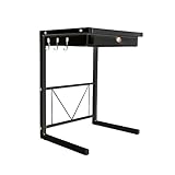 Hershii Small Appliance & Air Fryer Storage Rack Metal Microwave Oven Shelf Stand Kitchen Counter Organizer with a Drawer for Rice Cooker Seasoning Bottles Toaster Tableware - Black