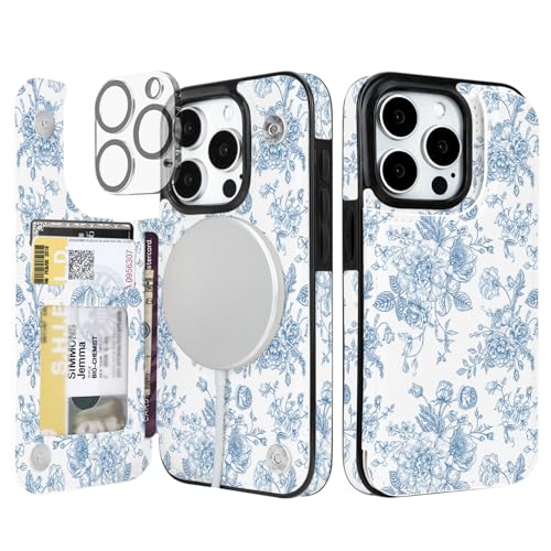 uCOLOR Compatible with iPhone 15 Pro Max 6.7" Wallet Case with Card Holder Slot Folio Flip PU Leather Kickstand Double Magnetic Clasp and RFID