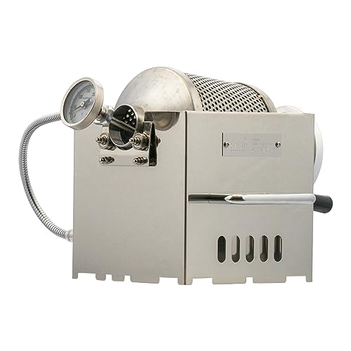 KALDI Mini Home Coffee Gas Roaster - 200g Capacity, Choice of Manual Handle or Motor Drive, Hopper/Sampler as option, Gas Burner Required (Motorized, Full-Package)