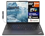 Lenovo ThinkPad E16 Gen 1 Business Laptop 16" WUXGA IPS Screen 300 nit (AMD Ryzen 5 7530U 6-Core 2.00GHz, 16GB RAM, 512GB PCIe SSD, AMD Radeon, Backlit KYB, FP, WiFi 6