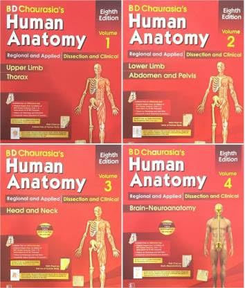 Human Anatomy By B D Chaurasia'S 8Th Edition(Set Of 4 Books) Vol-1,2,3&4 (Paperback, Bd Chaurasia'S) (Paperback, Bd Chaurasia'S)