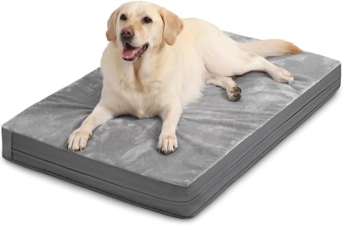 Waterproof Dog Bed Washable Dog Cate Pad with Removable Cover, Orthopedic Foam Anti Slip Kennel Pad Large, Medium, Small Sizes