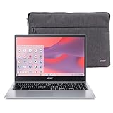 acer Chromebook 315 CB315-3H-C19A Laptop Intel Celeron N4000 15.6 HD (1366 x 768) Display | 4GB LPDDR4 | 64GB eMMC | Intel Wireless 802.11ac Gigabit Wi-Fi | Chrome OS | Sleeve | Pure Silver