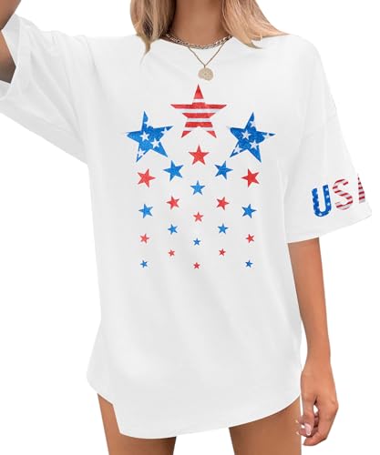Patriotic Shirts for Women American Flag Shirt 4th of July Tshirt Graphic Tees Casual Short Sleeve Tee Top