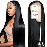 CUTE BEIN 250 Density 30 Inch Lace Front Wigs, 100% Human Hair,[2-Year Life,260g], 13x6 Straight HD Transparent Lace Frontal Wigs for Black Women, Glueless Wigs Pre Plucked with Baby Hair