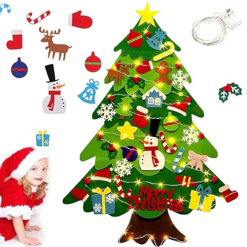 Montessori Felt Christmas Tree for Toddlers, Montessori Christmas Tree, Montessori Christmas Tree Felt with Lights