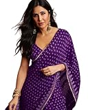 BE4ME.COM Alia Bhatt Wear Rocky And Rani Movie Celebrity Inspired Manish Malhotra Party Wear Wedding Saree (KAT-VIOLET)