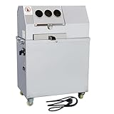 BREVELTION 110V 1500W Commercial Sugar Cane Press Juice Machine, 3 Rolls Stainless Steel Electric Sugarcane Juicer Grinder Extractor, W/Three Feed Port and 2 Sets Peeling Knives
