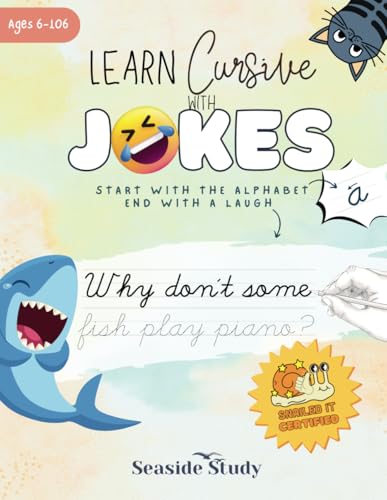 Learn Cursive With Jokes: A Fun Alphabet and Word Tracing Practice for Elementary Kids Basic Cursive and Penmanship Writing Drills Lettering Workbook