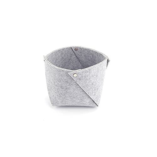 INLIMA Appliance Shelf for Kitchen Nordic Felt Storage Basket Convenient Folding Hallway Entrance key Small Storage Box Office Desk Home Supplies Organizer (Color : White, Size : X-Small)