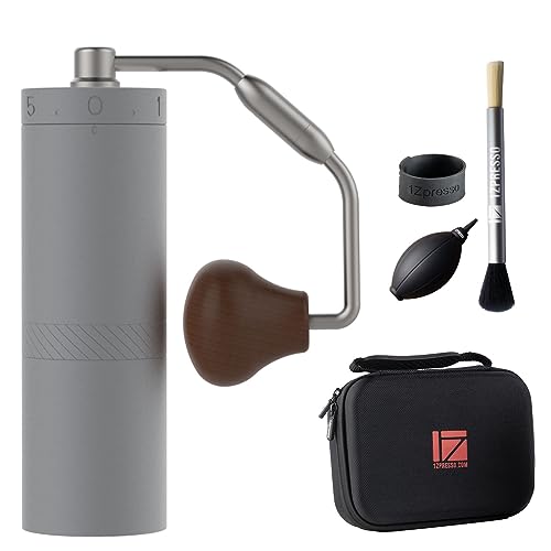 1Zpresso X-Ultra/X-Pro S Manual Coffee Grinder, Well-built Sturdy Metal Body, Assembly Stainless Steel Conical Burr, Numerical External Setting, Faster Grind Efficiency Portable Mill