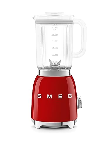 SMEG BLF03 Retro Style Blender – 600W Countertop Blender with 48 oz BPA-Free Jug, 3 Speeds + Pulse, Ice Crush & Smoothie Functions – 50s-Inspired Design-Red