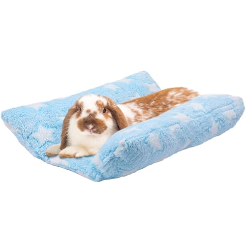 Rabbit Bed, Soft Rabbit Bed Lounger Pillow Cuddle Cushion with 2 Cotton Pillows for Bunny Sleeping