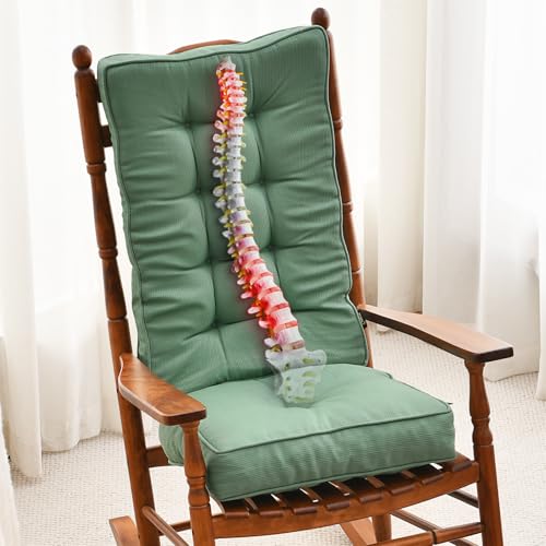 SUNROX Memory Foam Jumbo Rocking Chair Cushions, FadeShield Water Resistant Non Slip Durable Tufted Pads, Set of Seat & Back Cushion with Ties for Indoor/Outdoor Rocker, 2 Piece, Husk Birch