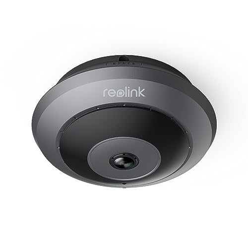 REOLINK PoE IP Fisheye Camera with 360° View, 6MP Indoor Camera for Home/Office Security, Smart Human Detection, Two Way Talk, Ceiling/Wall/Desk Mount, Multiple Panoramic Display Views