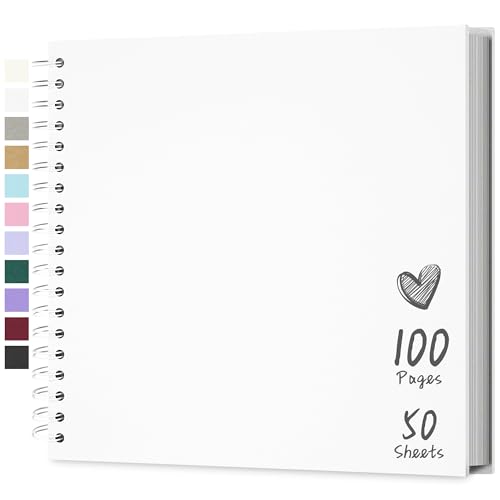 Hiwhy Scrapbook Hardcover Kraft Scrapbook Photo Album Blank Page DIY Memory Book for Wedding
