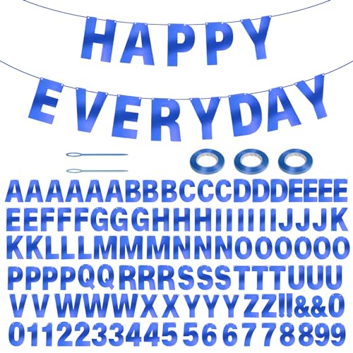DIY Glitter Custom Banner Kit - 111 Letters & Numbers, 3 Rope, 2 Threading Devices for Personalized Decor - Halloween, Birthday