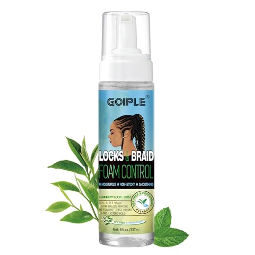 Braid Foam Control Braiding Mousse for Braids Twist, Locs, No Flake Extra Hold High Shine Style and Moisturizes, Lightweight Easy to Apply
