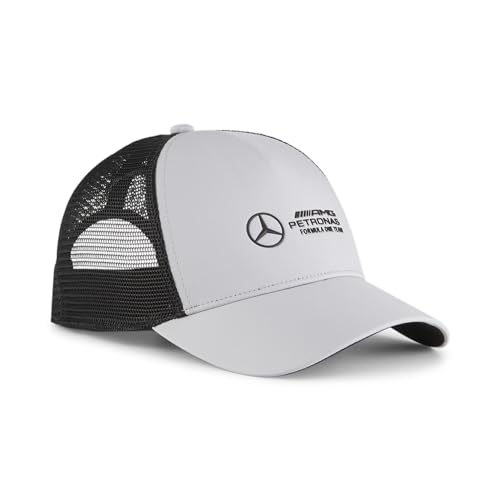 Puma Unisex Mercedes-AMG Petronas Formula 1 Trucker Cap, Mercedes-AMG Petronas Team Silver, One Size