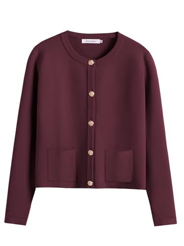 ANRABESS Women Striped Cardigan Sweaters Button Down Cropped Knit Lady Jackets Coat 2025 Fall Outfits Trendy Clothes
