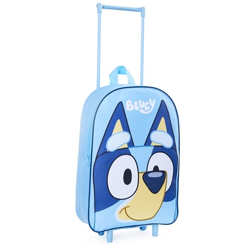 Bluey Kids Rolling Suitcase, 16 x 13 x 4 inches, Luggage for Girls and Boys, Travel Bag with Extendable Handle and Wheels, Gifts for Kids