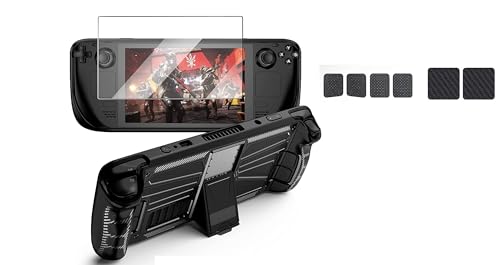 MICROMINI X-Ninja SteamDeck Case with Screen Protector [2-Pack] & Accessories – Protective Travel Case for SteamDeck & Steam Deck OLED, Shockproof, Anti-Scratch, All-in-One Kit (Black)
