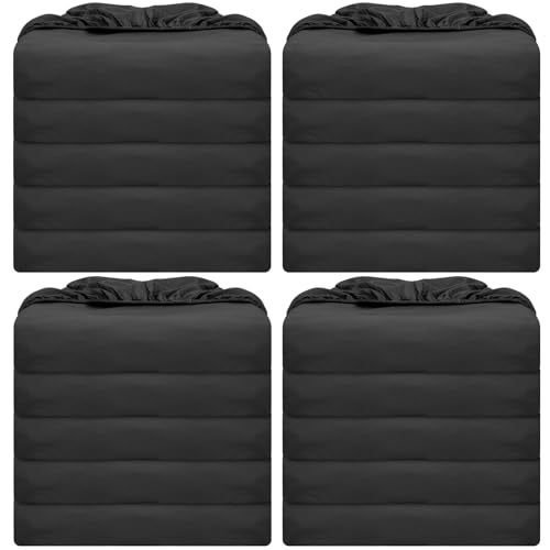 Preboun 20 Pack Fitted Sheets Bulk with Pocket Elastic Corners Comfy Microfiber Fabric Soft Bed Sheet for School Dormitory Home Hotel Hospital Room Massage Table